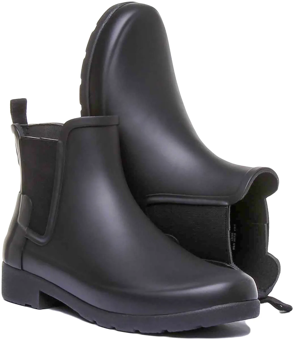 Hunter Original Bota chelsea refinada para mujer en negro mate