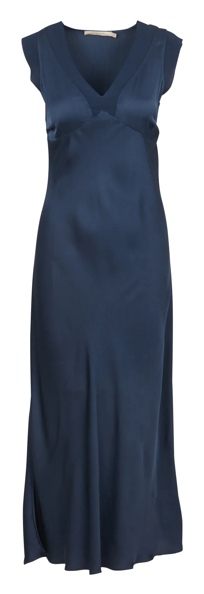 LA FEE MARABOUTEE Vestido largo con cuello de pico en azul