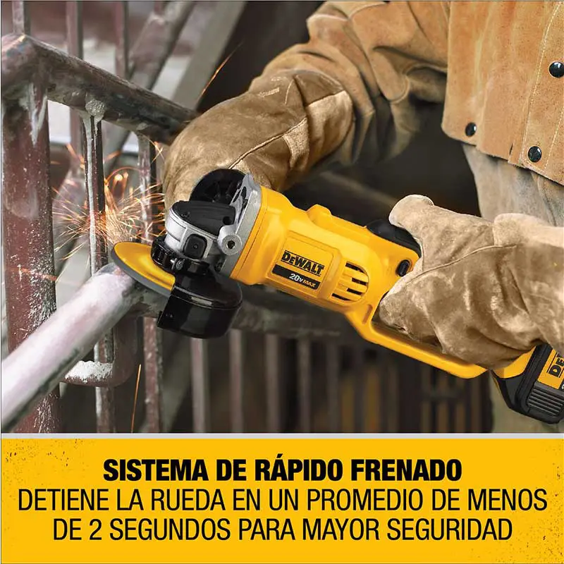 MINIESMERILADORA INALAMBRICA DEWALT 20V DCG412P2 41/2 + BAT