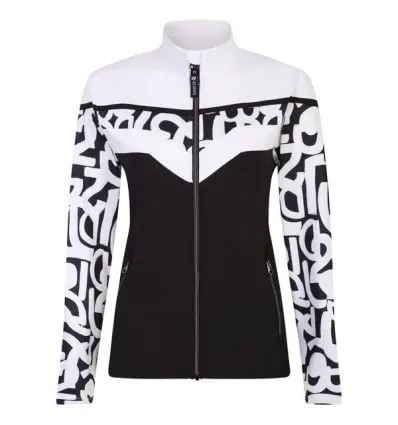 Mujer Dare2B Rocker Core Stretch Fleece (Blanco y negro Graffiti Print/Negro)