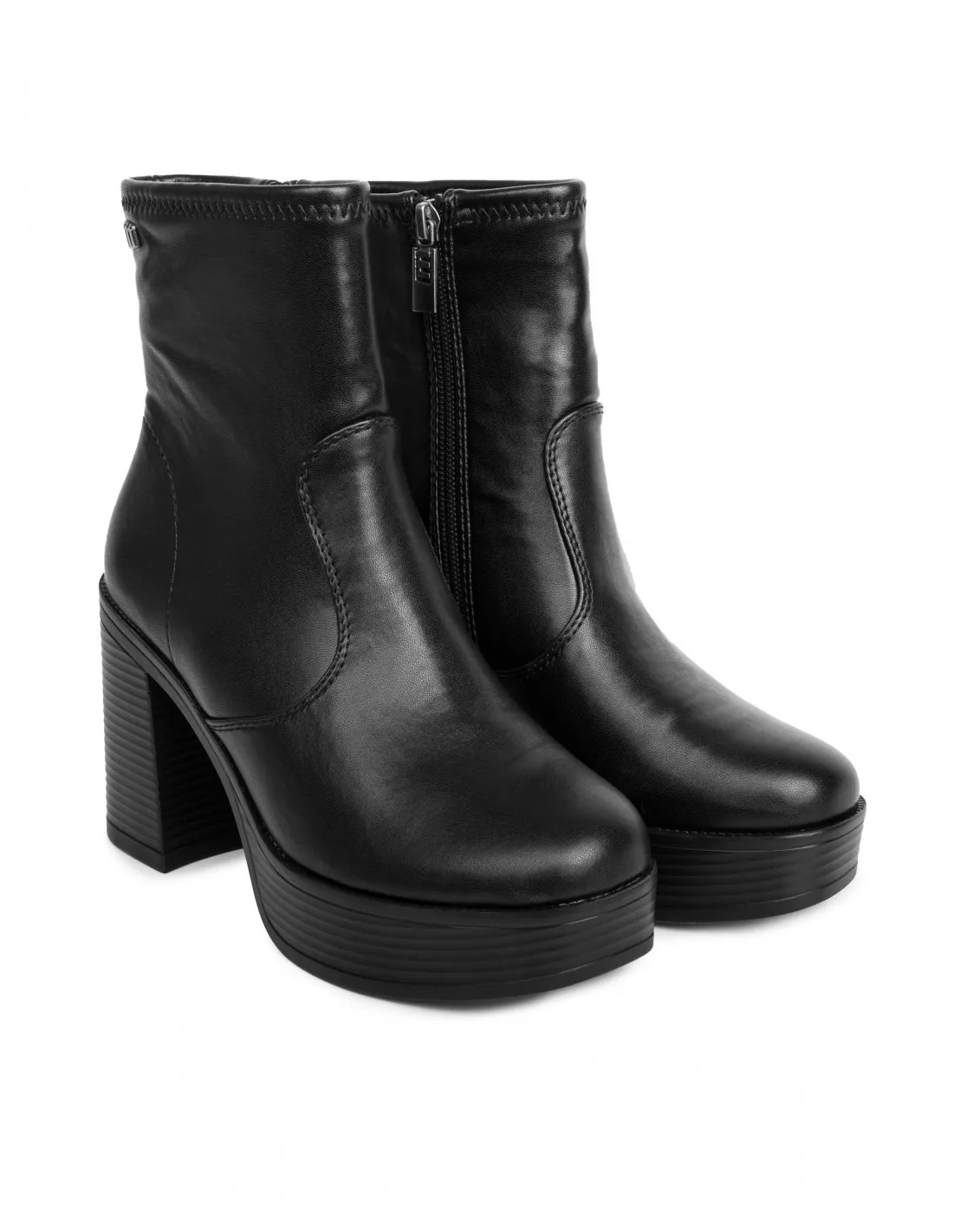 MUSTANG Botines Tacón Plataforma Negros