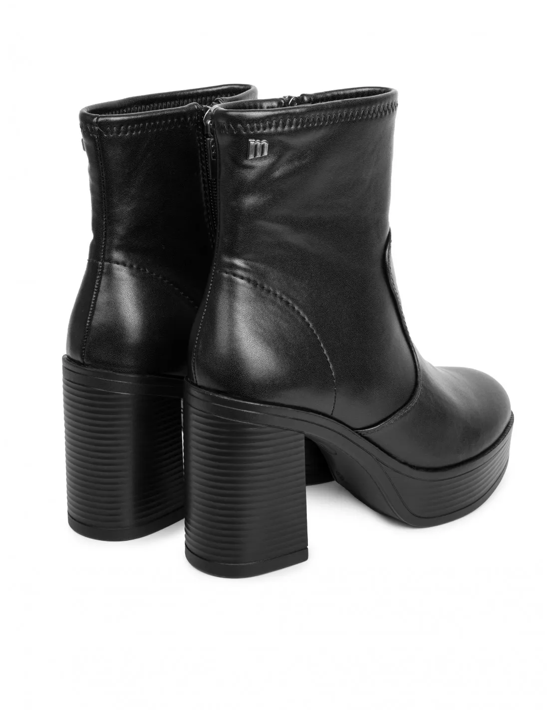 MUSTANG Botines Tacón Plataforma Negros