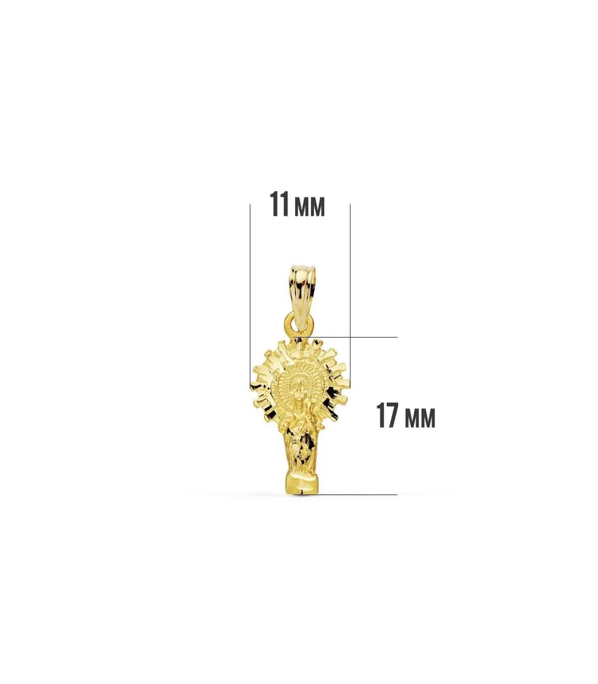 Médaille silhouette Vierge du Pilar 18K 17 mm