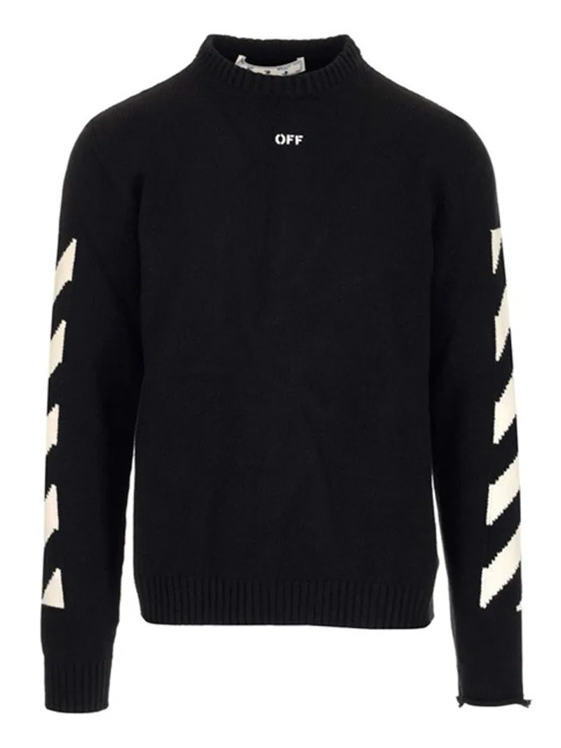 OFFWHITE DIAGONAL CREWNECK SWEATER