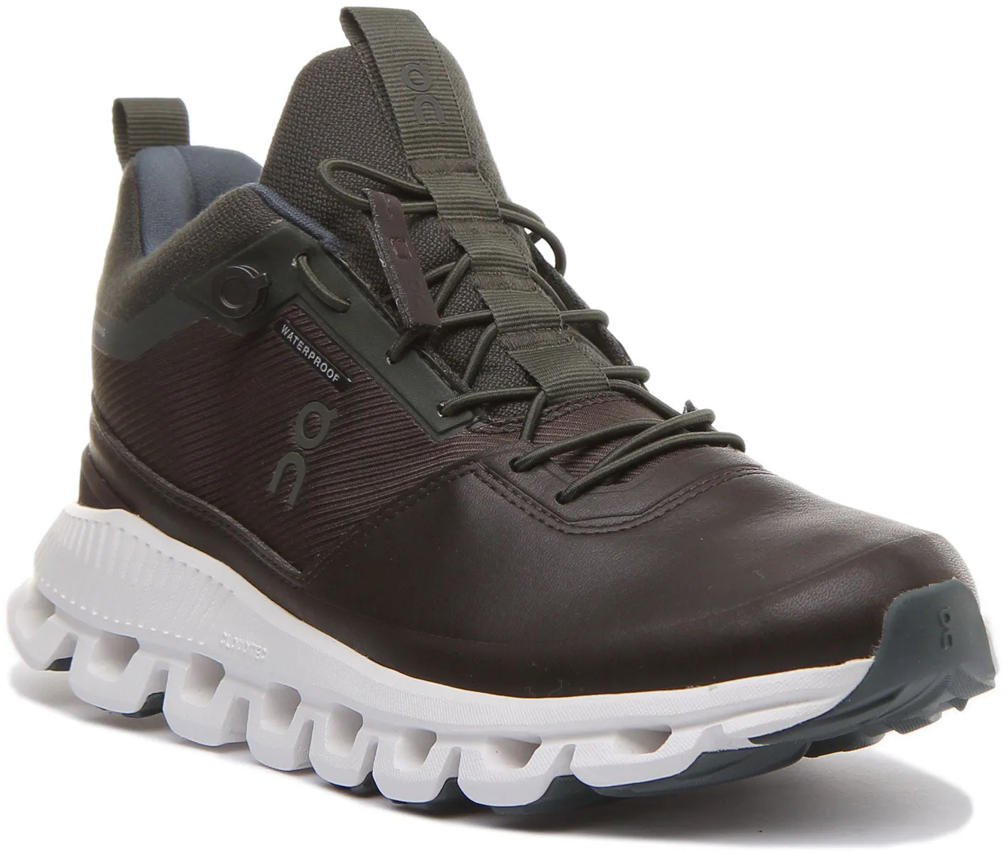 On Running Cloud Hi Zapatillas de deporte ligeras con cordones para mujer en marrón