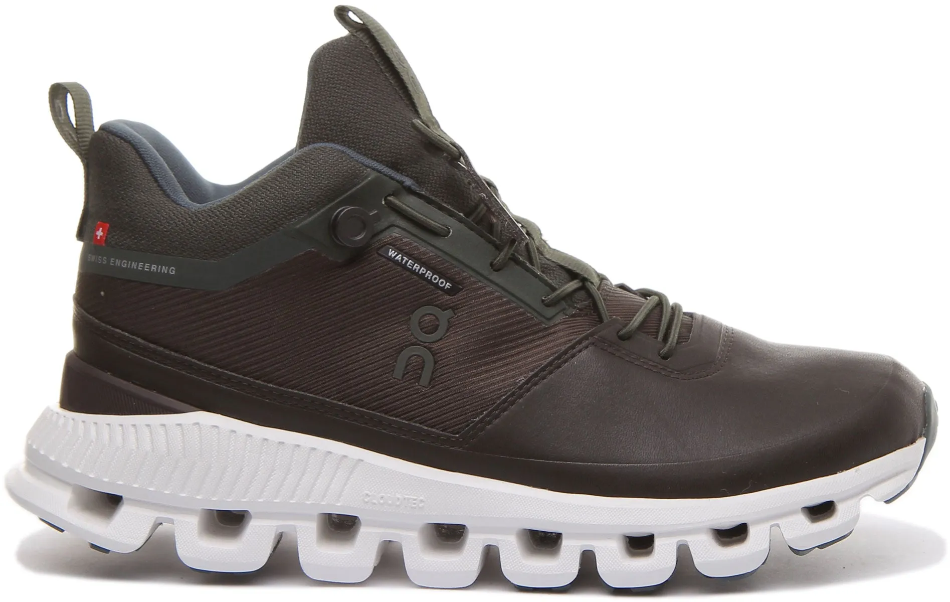 On Running Cloud Hi Zapatillas de deporte ligeras con cordones para mujer en marrón