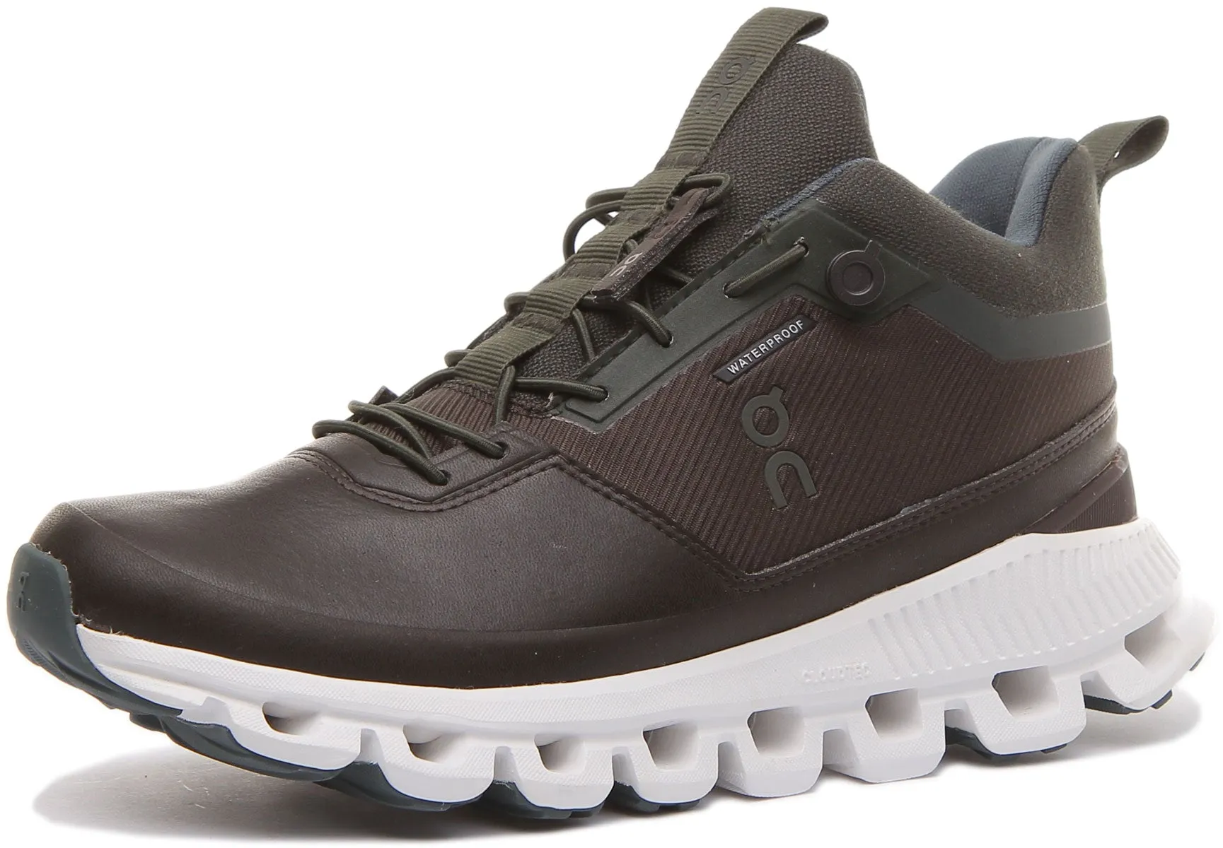 On Running Cloud Hi Zapatillas de deporte ligeras con cordones para mujer en marrón