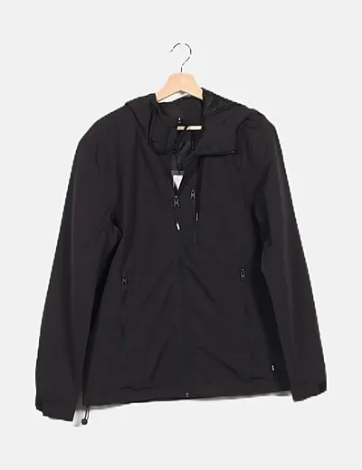 ONLY & SONS Parka negra con cremallera