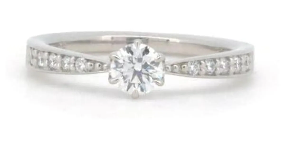 Otras joyas & Other Stories Anillo de diamante Lazare 0.26ct 0.08ct PT950 Platino Talla 7 en excelente estado Plata 