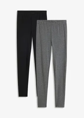PACK DE DOS LEGGINGS BáSICOS GRIS JASPEADONEGRO