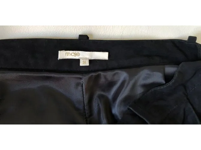 Pantalón de gamuza negro talla MAJE 34 