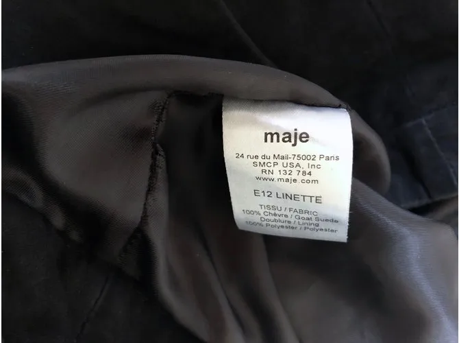 Pantalón de gamuza negro talla MAJE 34 