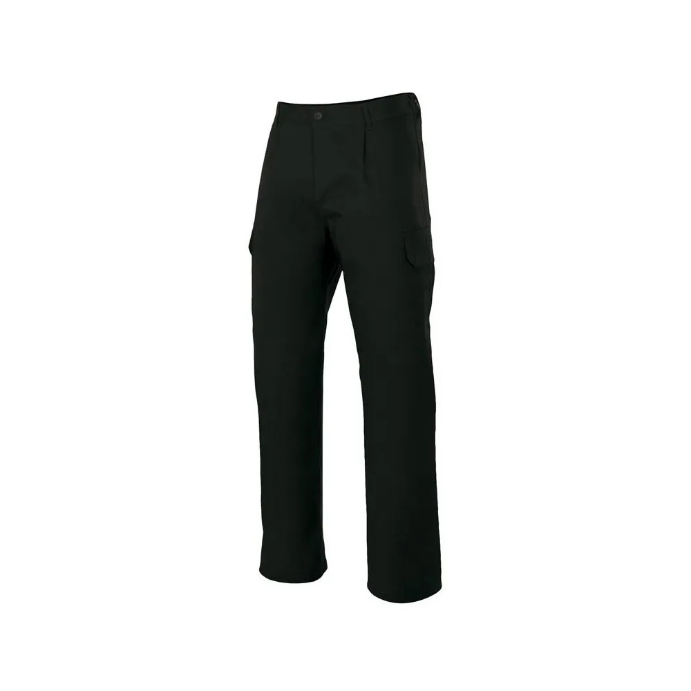 Pantalón laboral multibolsillos tergal con elástico en la cintura, cómodo y ligero