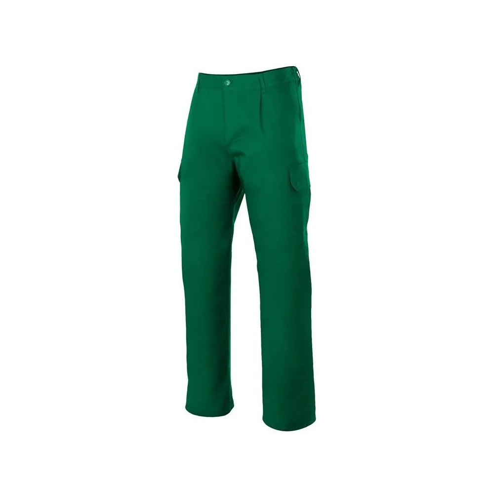 Pantalón laboral multibolsillos tergal con elástico en la cintura, cómodo y ligero