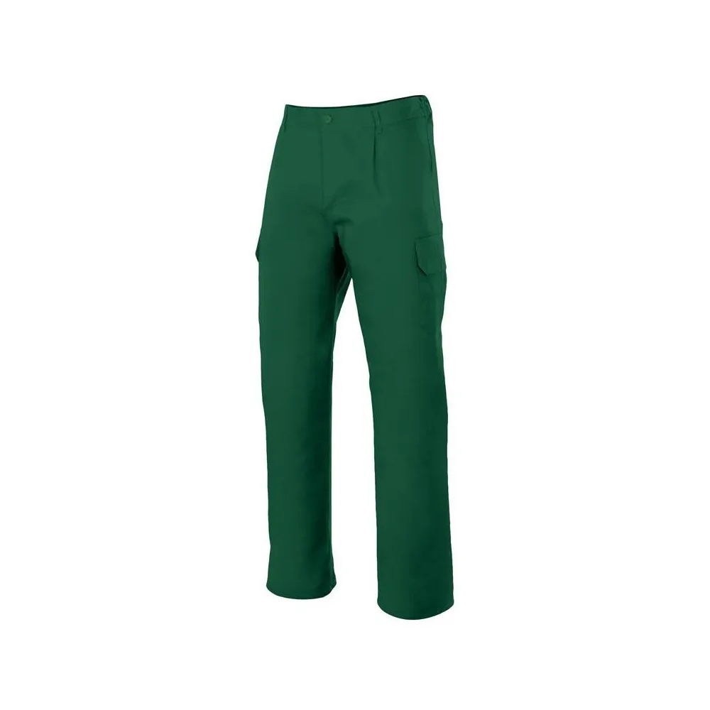 Pantalón laboral multibolsillos tergal con elástico en la cintura, cómodo y ligero