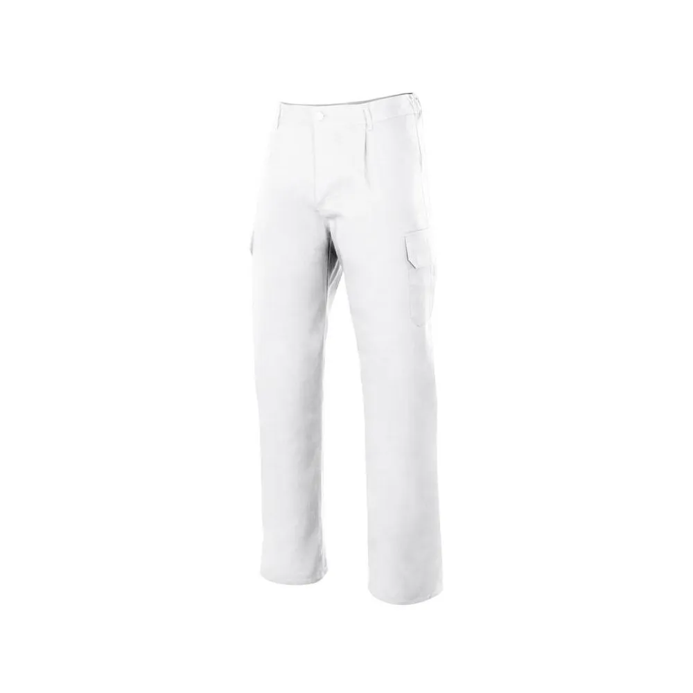 Pantalón laboral multibolsillos tergal con elástico en la cintura, cómodo y ligero