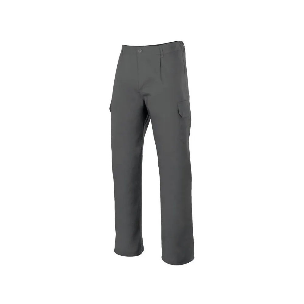 Pantalón laboral multibolsillos tergal con elástico en la cintura, cómodo y ligero
