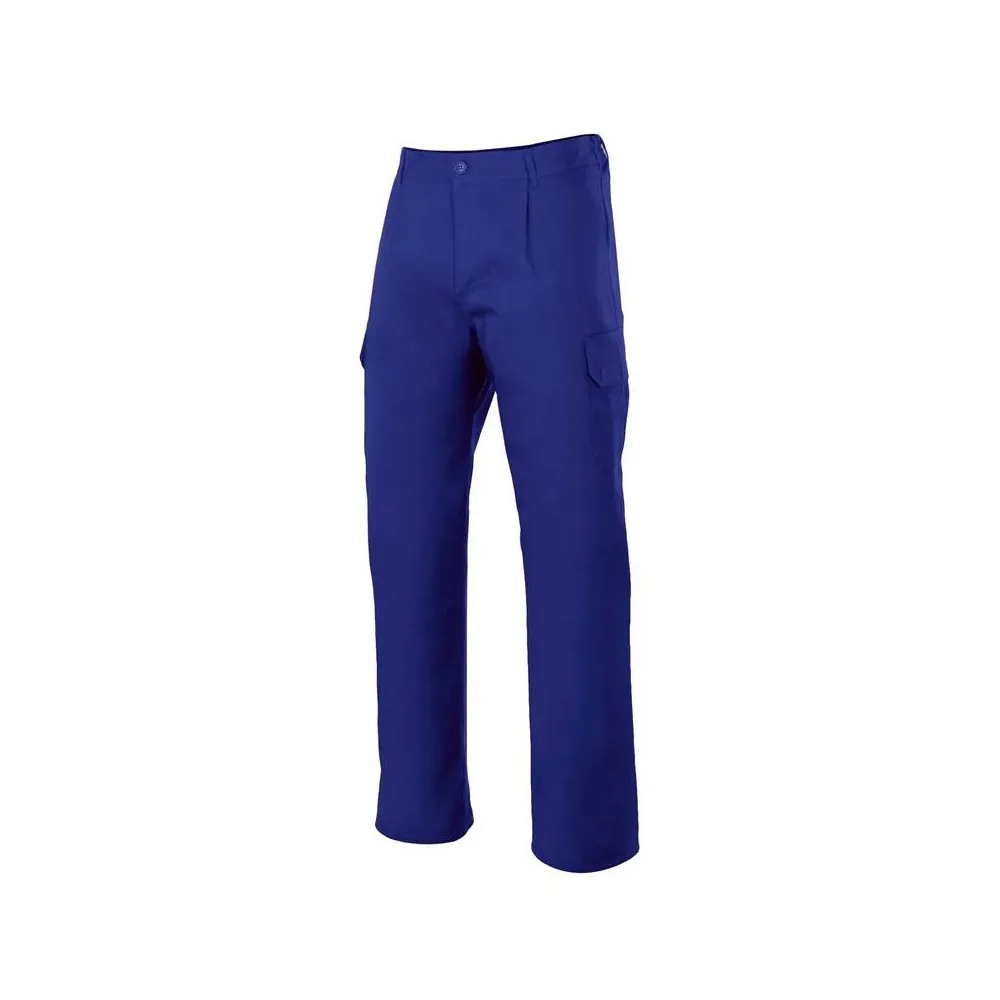 Pantalón laboral multibolsillos tergal con elástico en la cintura, cómodo y ligero