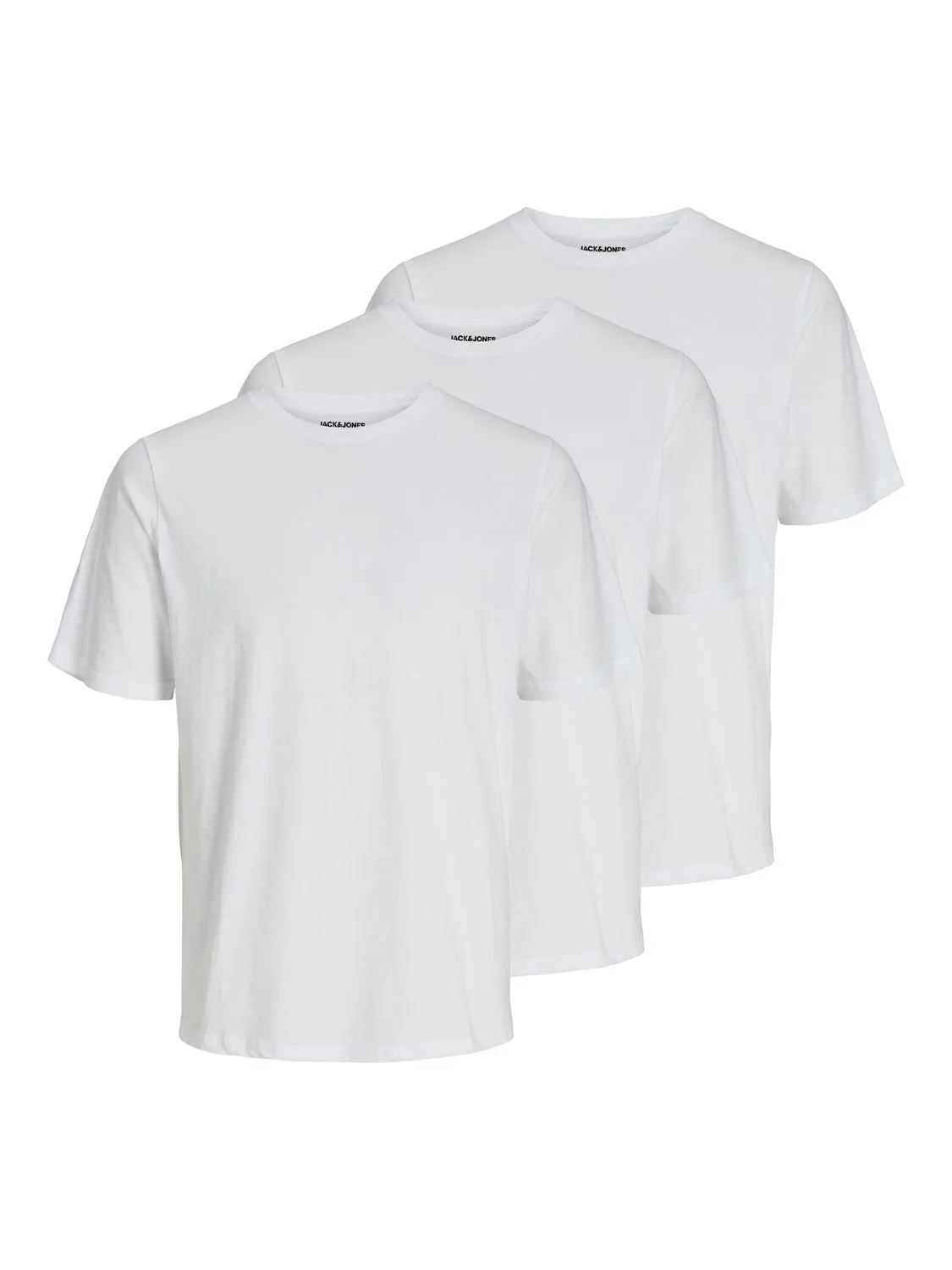 Paquete de 3 Camiseta Liso Cuello redondo | Blanco | Jack & Jones®