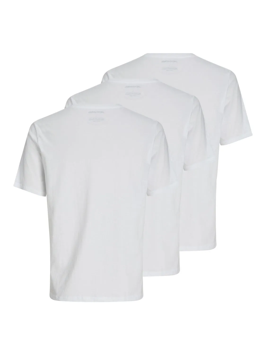 Paquete de 3 Camiseta Liso Cuello redondo | Blanco | Jack & Jones®