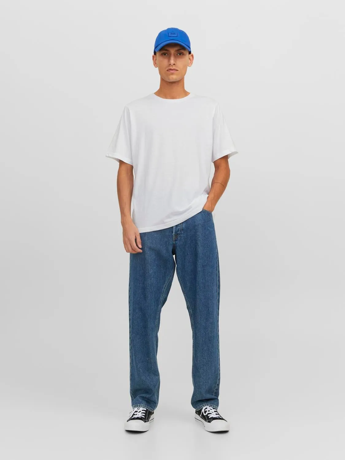 Paquete de 3 Camiseta Liso Cuello redondo | Blanco | Jack & Jones®