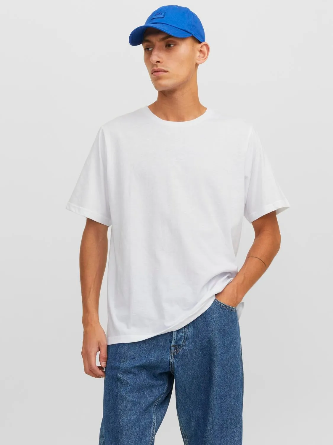 Paquete de 3 Camiseta Liso Cuello redondo | Blanco | Jack & Jones®