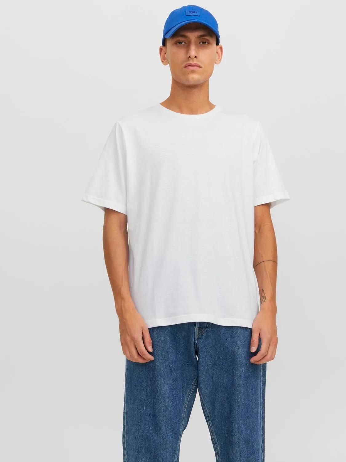 Paquete de 3 Camiseta Liso Cuello redondo | Blanco | Jack & Jones®