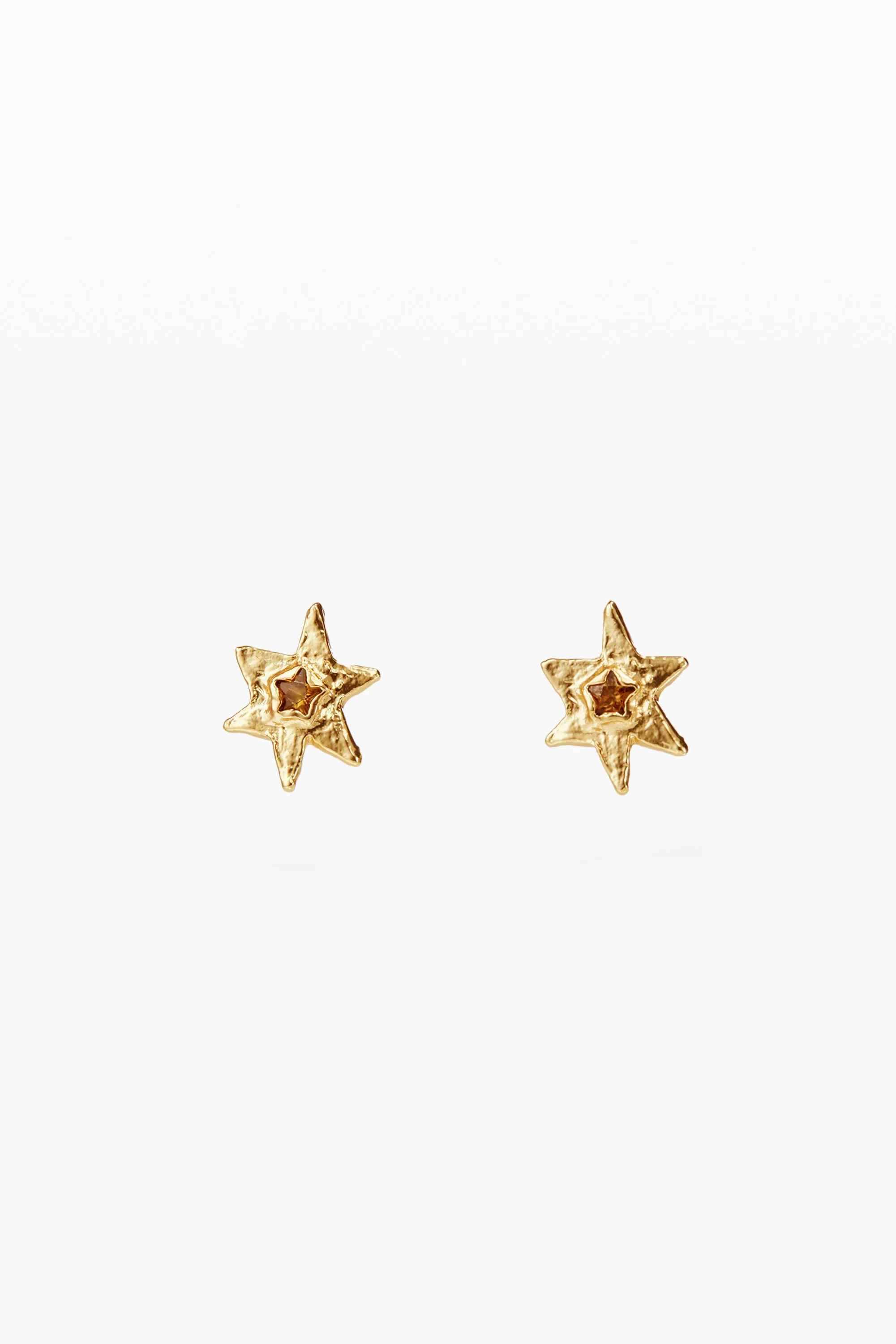 Pendientes estrella baño oro Zalio