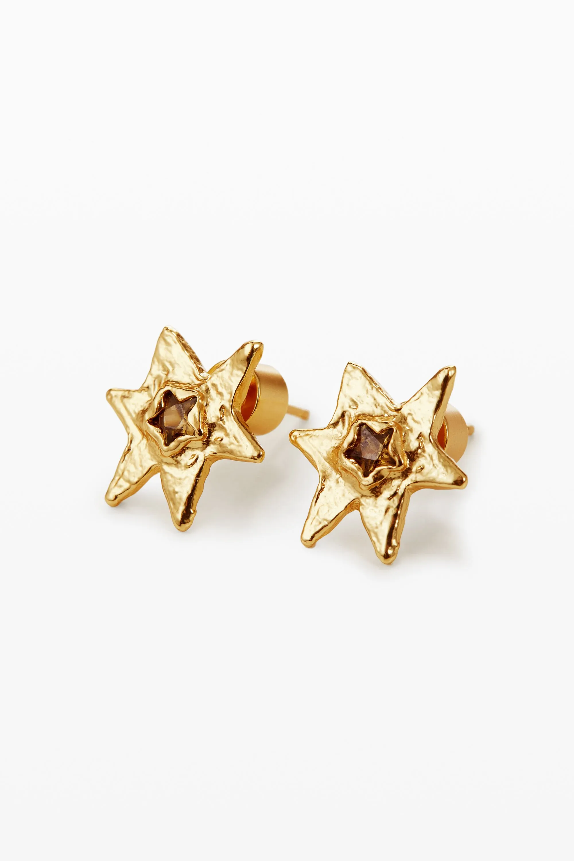 Pendientes estrella baño oro Zalio