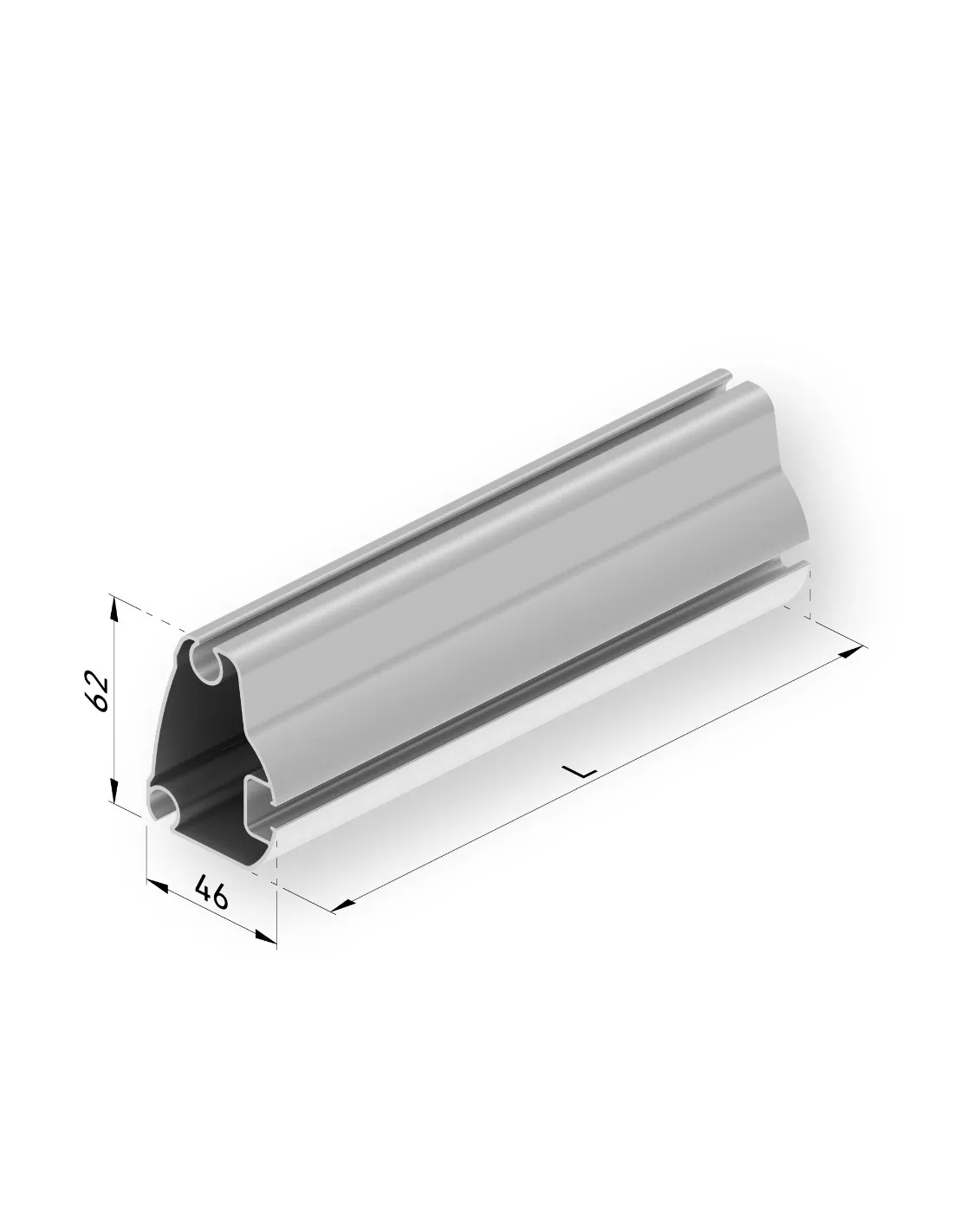 PERFIL TERMINAL BAMBU1 ALUMINIO BLANCO 7 MGAVIOTA