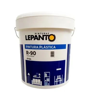 PINTURA PLáSTICA ECONóMICA DE INTERIOR LEPANTO R90  BLANCO MATE 25KG