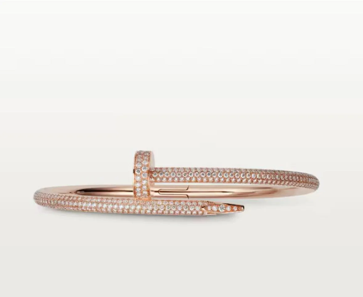 Pulsera clavo full de diamantes