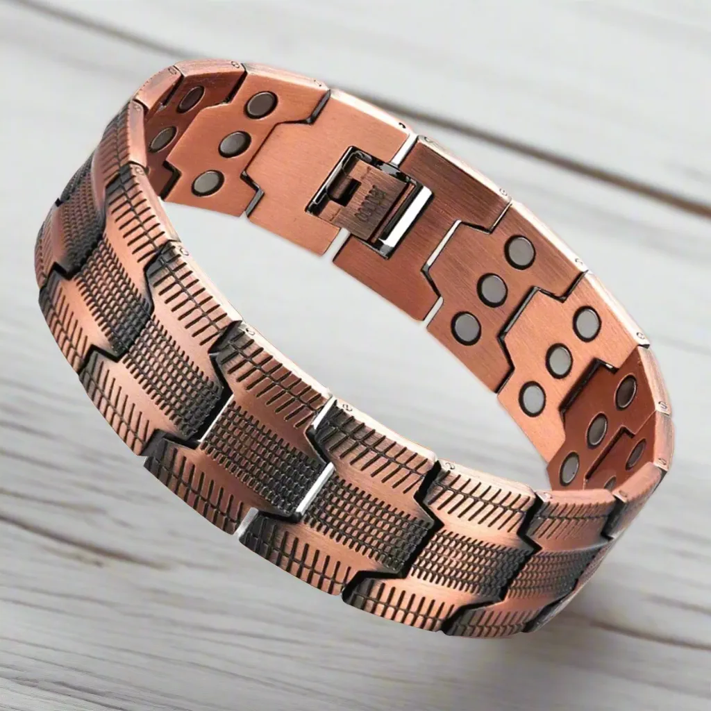 PULSERA DE TERAPIA MAGNETICA BR01021 MAGNETIC THERAPY CLASSIC BRACELETS FOR MEN AND WOMEN COPPER BRACELETS WITH 3X ULTRA STREN