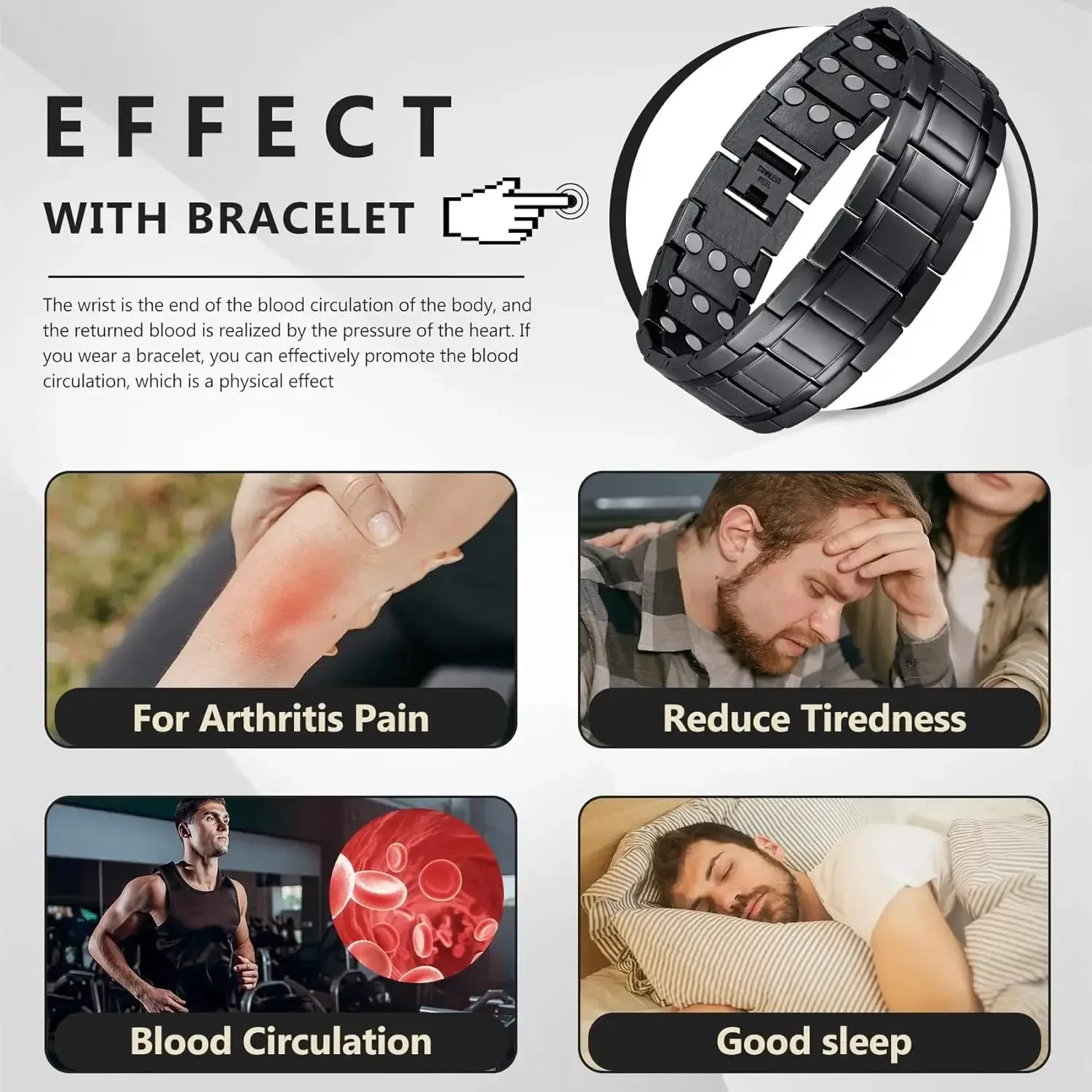 PULSERA DE TERAPIA MAGNETICA BR01021 MAGNETIC THERAPY CLASSIC BRACELETS FOR MEN AND WOMEN COPPER BRACELETS WITH 3X ULTRA STREN