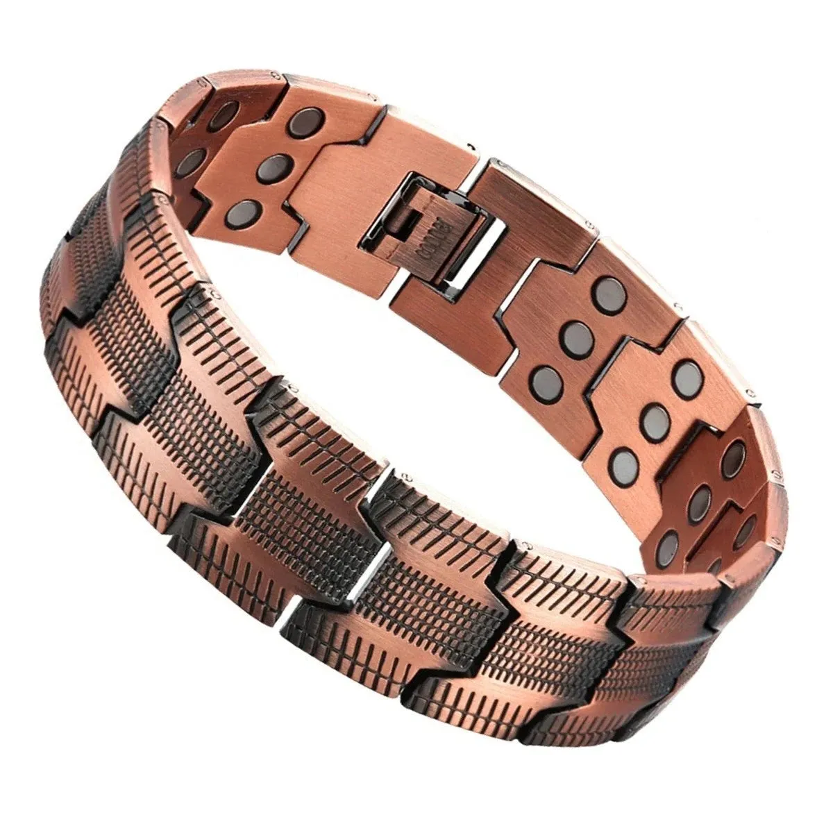 PULSERA DE TERAPIA MAGNETICA BR01021 MAGNETIC THERAPY CLASSIC BRACELETS FOR MEN AND WOMEN COPPER BRACELETS WITH 3X ULTRA STREN
