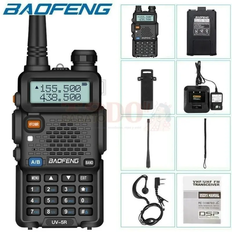 RADIO WALKIE TALKIE BAOFENG UV5R UHFVHF DOS BANDAS UNIDAD