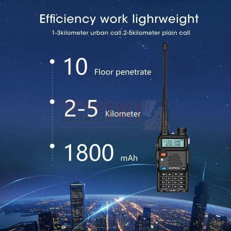 RADIO WALKIE TALKIE BAOFENG UV5R UHFVHF DOS BANDAS UNIDAD