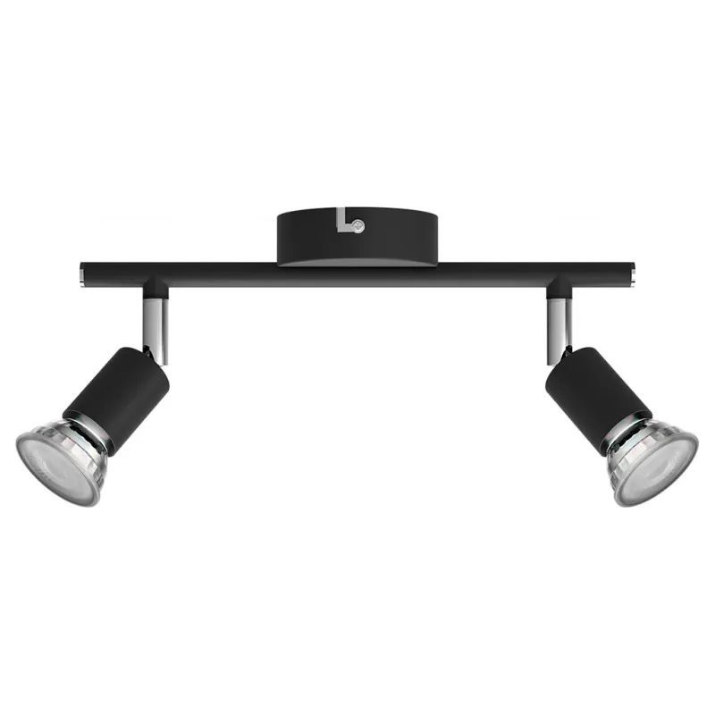 Regleta 2 Focos Negro Limbali Philips
