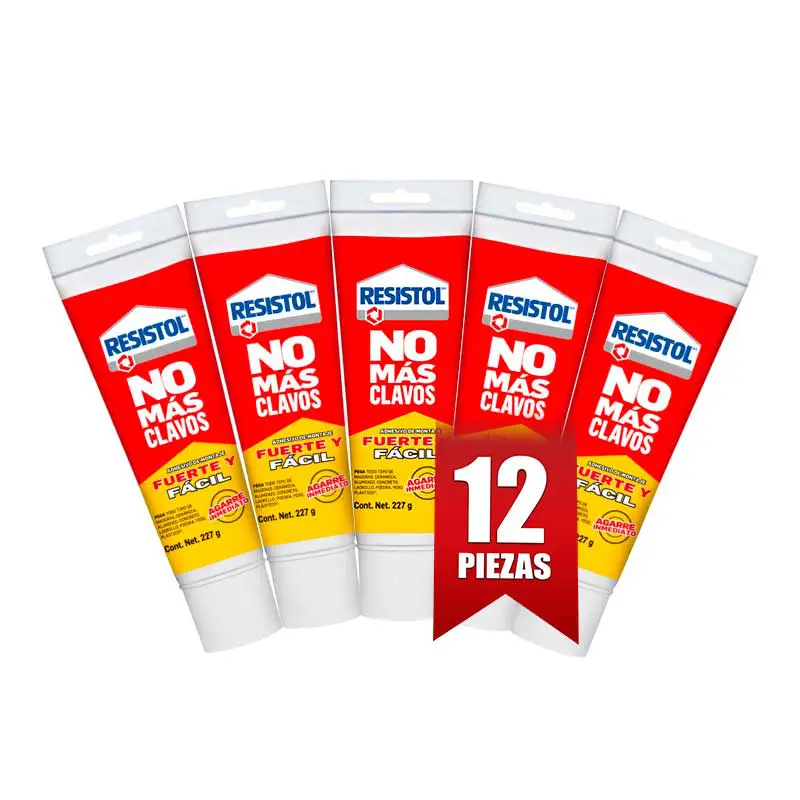Resistol No Más Clavos Fuerte y Fácil Henkel 227g 12pzs