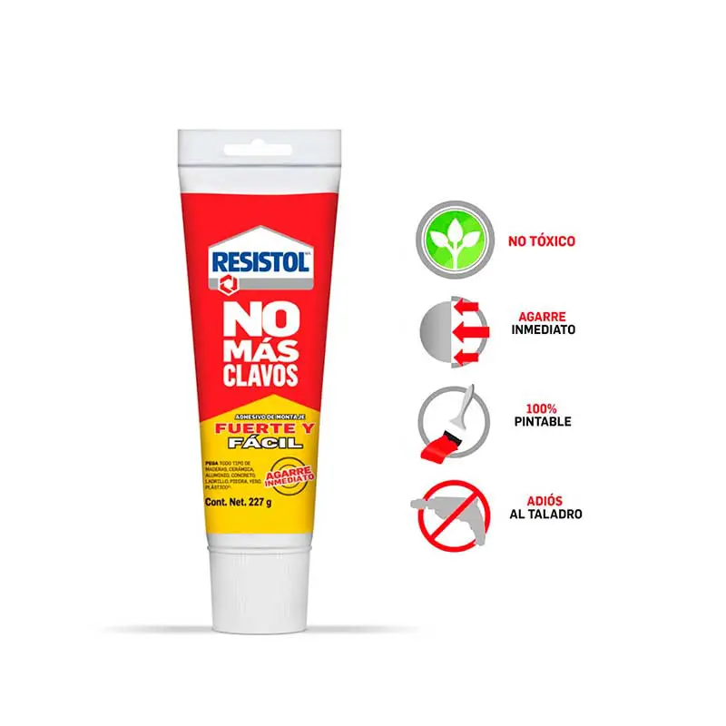 Resistol No Más Clavos Fuerte y Fácil Henkel 227g 12pzs