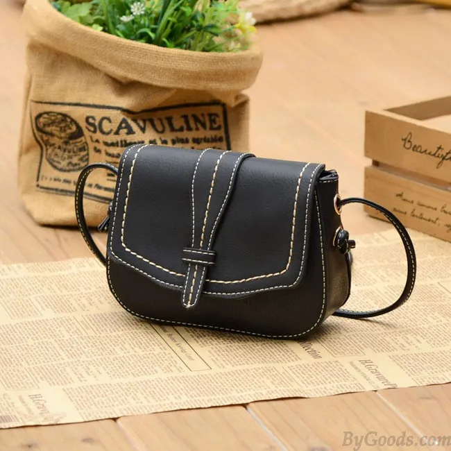 Retro Brown Simple Mini Square Lady Messenger Bag Shoulder Bags