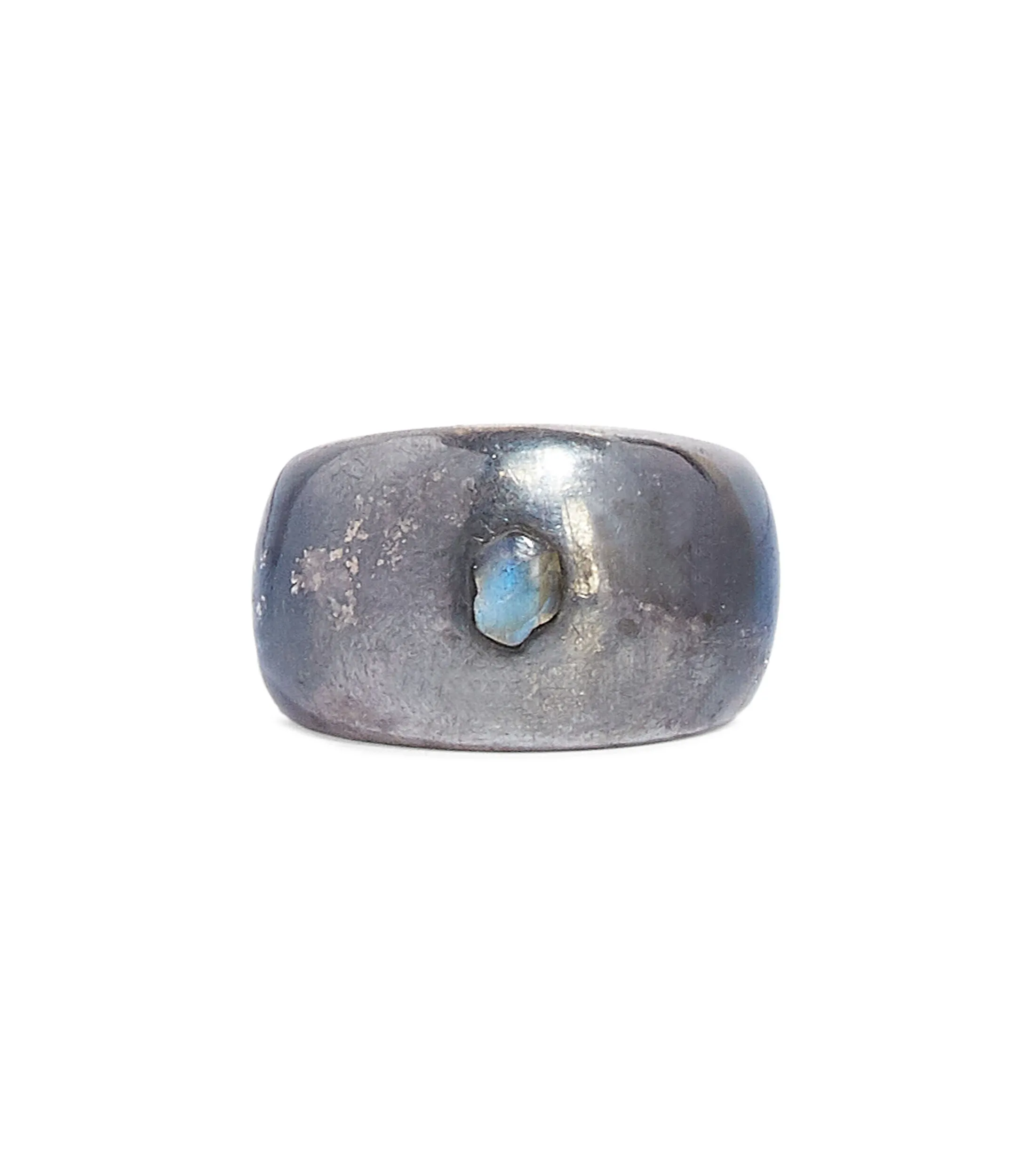 Rock & Jewel Anillo en plata con piedra labradorita Hombre