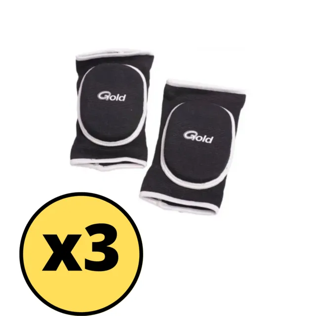 RODILLERAS VOLEY GOLD COLOR NEGRO  X 3 PARES