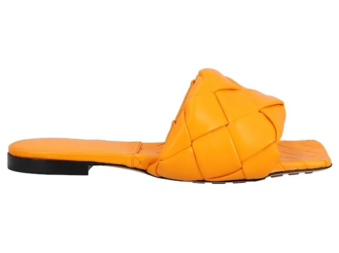 Sandalia plana Lido naranja de Bottega Veneta 