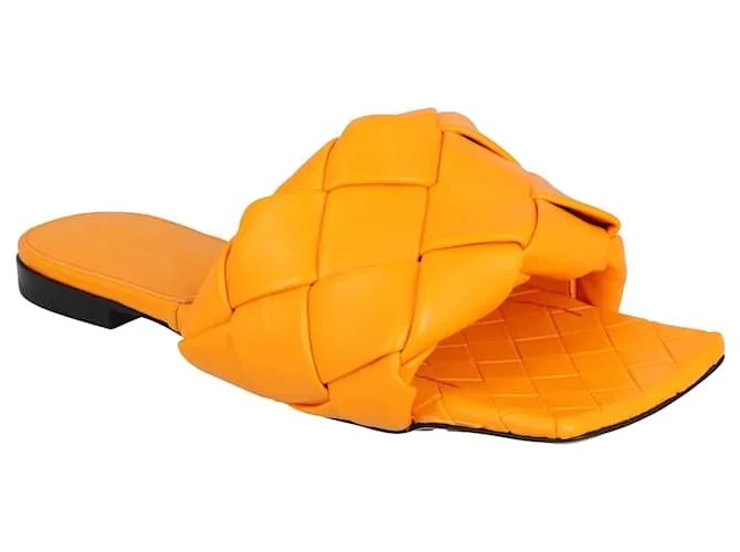 Sandalia plana Lido naranja de Bottega Veneta 