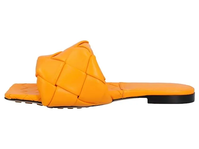 Sandalia plana Lido naranja de Bottega Veneta 