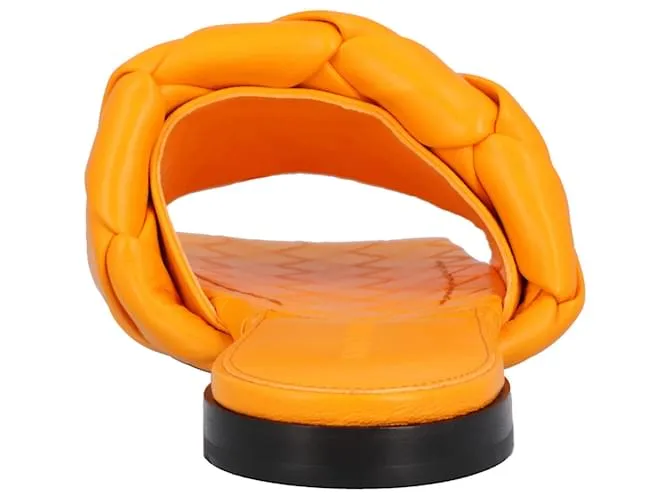 Sandalia plana Lido naranja de Bottega Veneta 