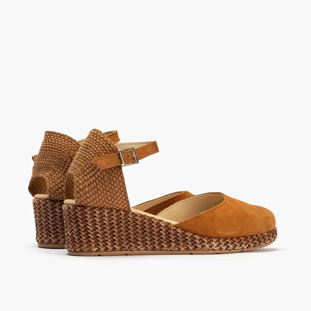 Sandalia Valenciana mujer redondo serraje BEIGE