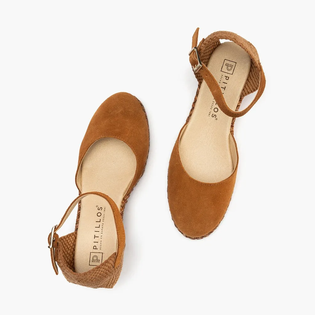Sandalia Valenciana mujer redondo serraje BEIGE