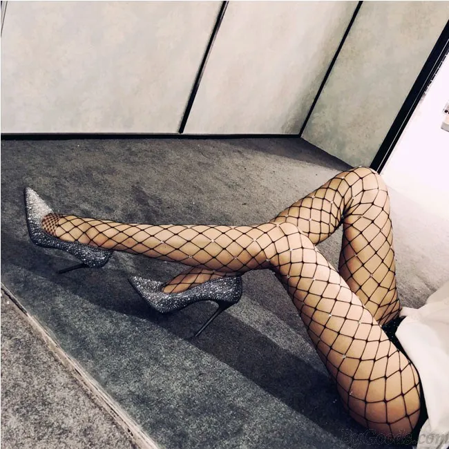 Sexy Diamond Hollow Grid Leggings Fishing Net Lingerie Stockings 